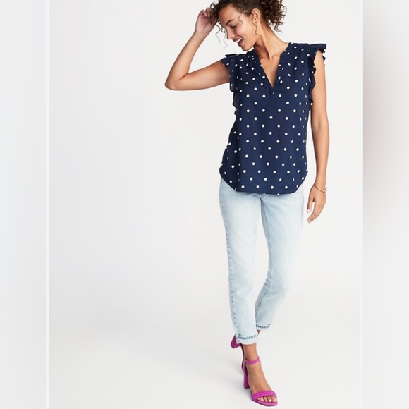 Universal Thread | Tops | Universal Thread Blue Flutter Sleeve Ruffled ...